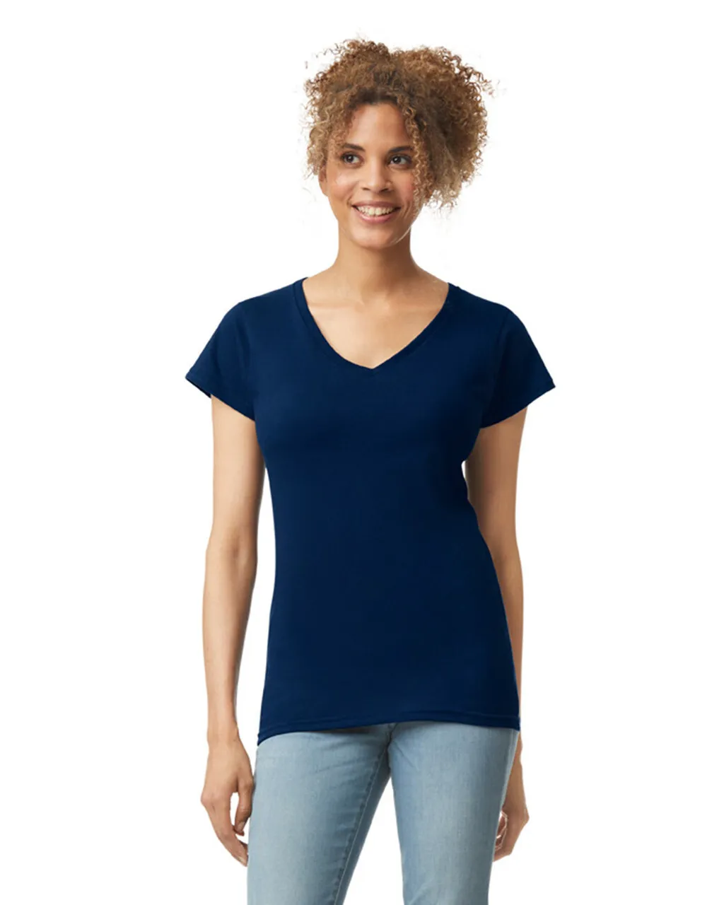 Gildan 64V00L Softstyle Women's V-Neck T-Shirt Navy