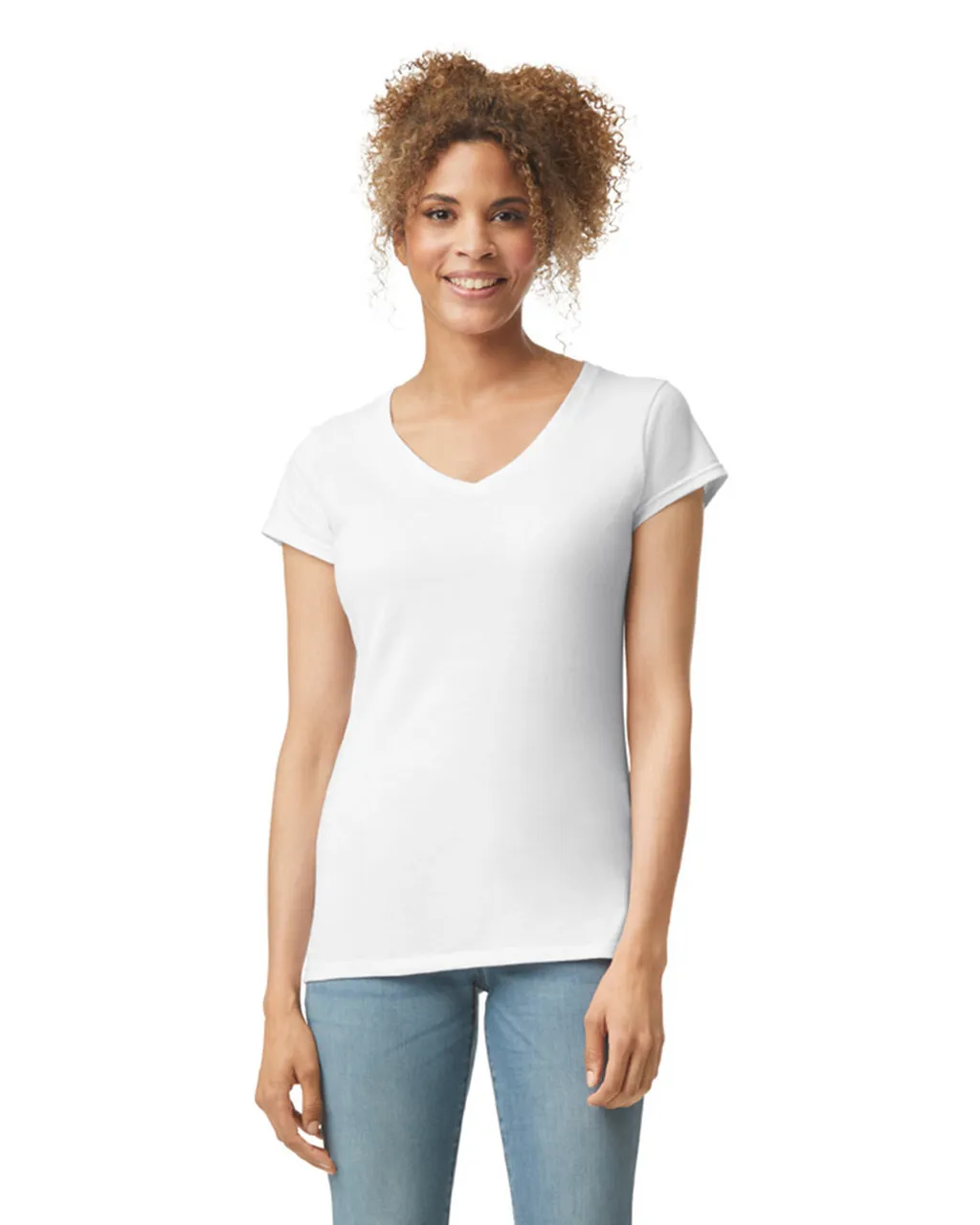 Gildan 64V00L Softstyle Women's V-Neck T-Shirt White